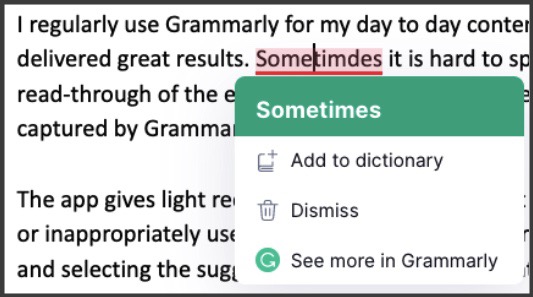 How errors get corrected on Grammarly